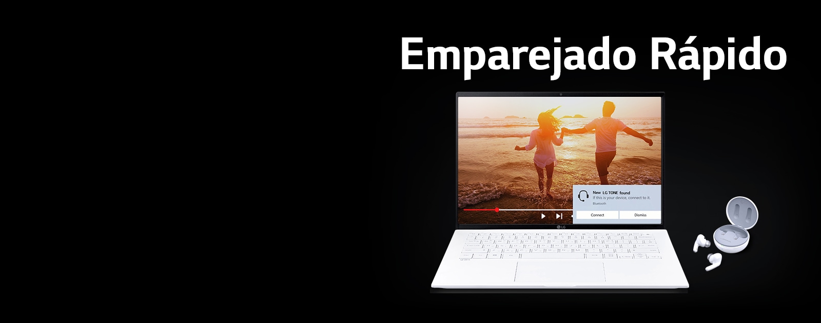 Los auriculares inalámbricos LG TONE Free se emparejan rápida y perfectamente con los PC Windows 10 para el trabajo en casa o en la oficina.