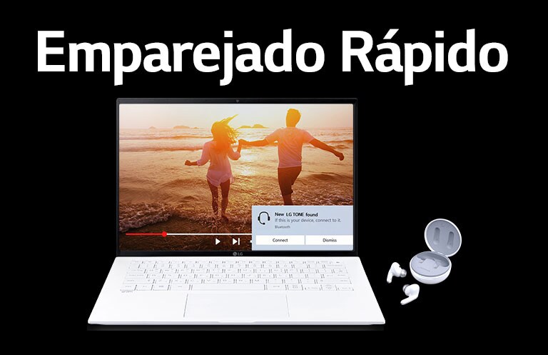 Los auriculares inalámbricos LG TONE Free se emparejan rápida y perfectamente con los PC Windows 10 para el trabajo en casa o en la oficina.