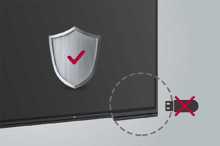 El USB no se puede conectar a una pantalla por seguridad.