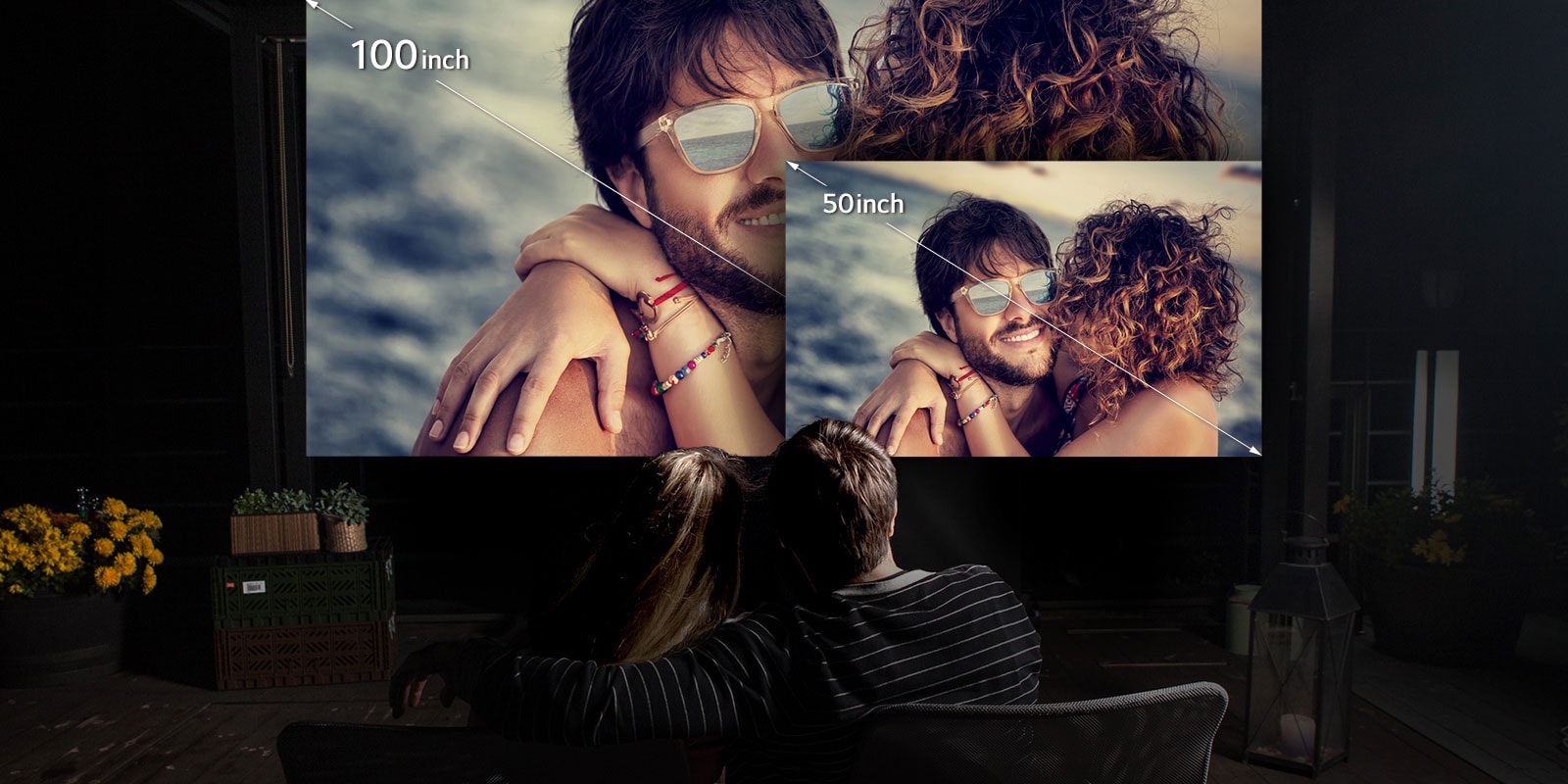 Pantalla de hasta 100 pulgadas<br>1