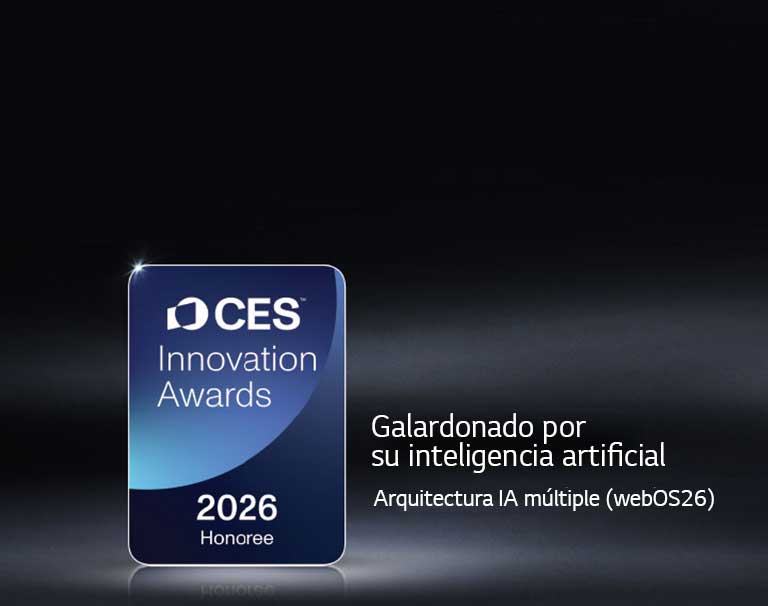 La insignia de la distinción CES Innovation Awards 2026 se muestra sobre un fondo oscuro. La arquitectura IA múltiple ha recibido un reconocimiento en la categoría de Inteligencia artificial.
