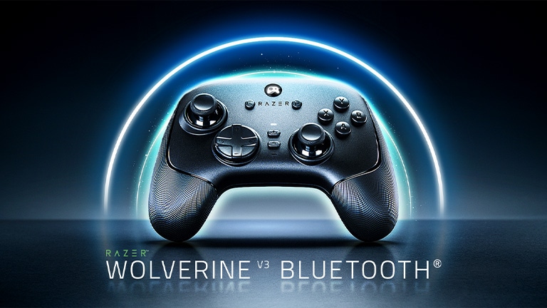 La LG Mini RGB evo AI MRGB85 con Bluetooth Ultra Low Latency muestra en pantalla un controlador inalámbrico para videojuegos denominado "Razer Wolverine V3 Bluetooth", lo que indica que es compatible con controladores Bluetooth optimizados para una experiencia de juego fluida.