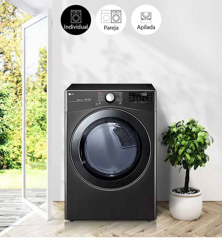 LG 22kg Secadora a Gas de Carga Frontal con TurboSteam™ \u0026  SmartThinQ(Wi-Fi), Color Acero Negro | LG Centroamérica y el Caribe