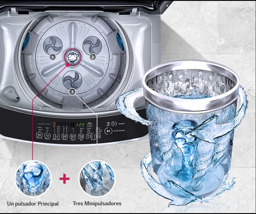 LG Lavadora LG Turbo Drum™, Auto Prelavado, Carga Superior, 37lbs/17kg