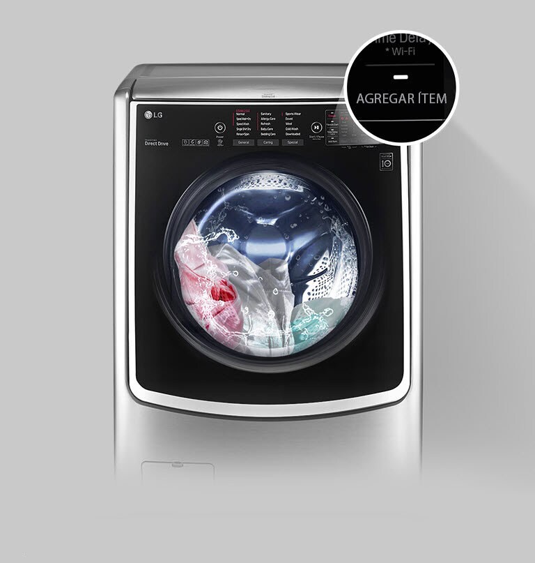 LG Total 25.5kg Lavasecadora Carga Frontal Con TWINWash mini, con Vapor, Direct Inverter & Smart ThinQ(WI-Fi), Color Acero | LG Centroamérica y el Caribe