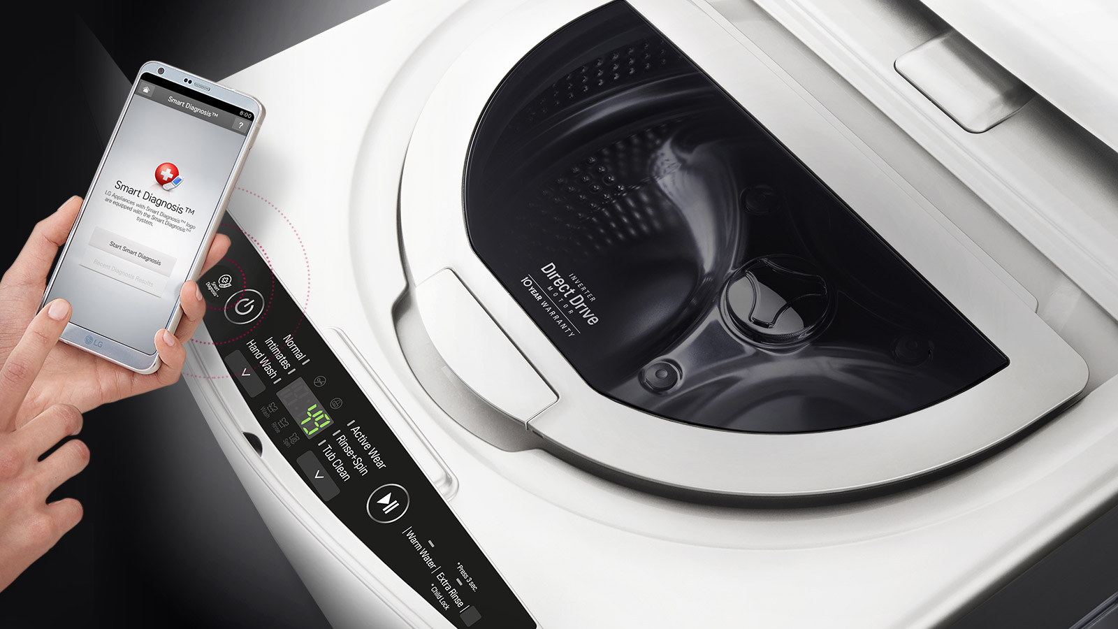 Lavadora TWINWash™ Mini TWINWash™ con Motor DirectDrive WD100CW | LG Centro américa y el caribe