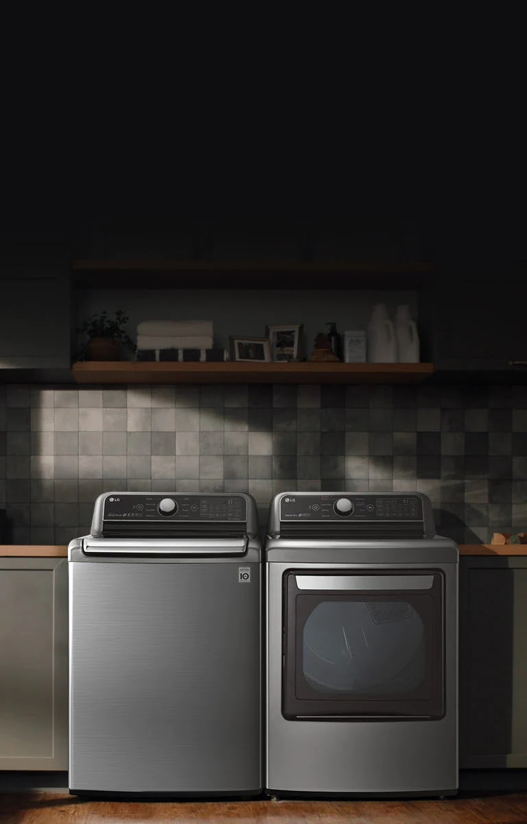 Video del interior de la lavadora LG con Agitator, mostrando el agitador y luego la lavadora y secadora.