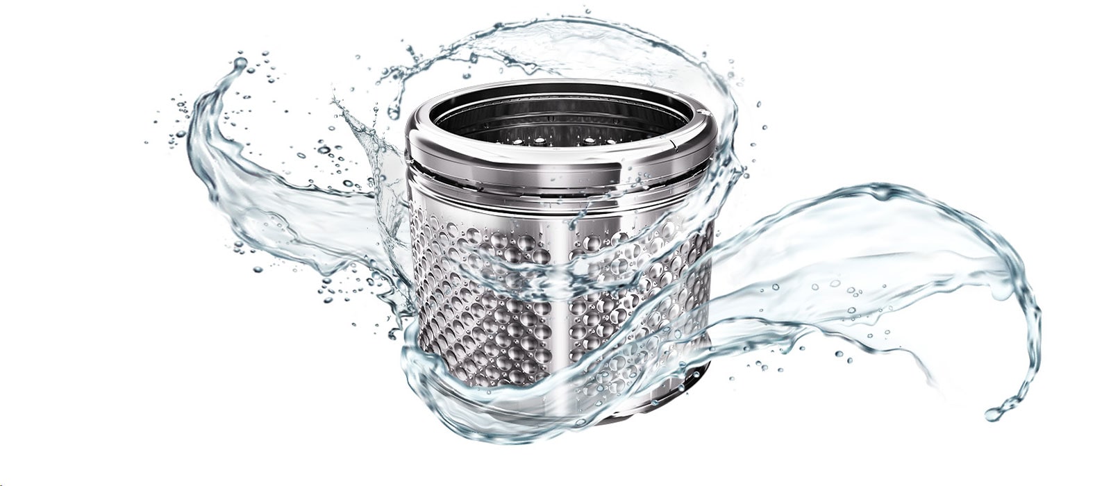 Imagen del agua que rodea el tambor  limpia