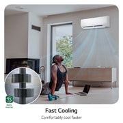 LG Aire Acondicionado  DUALCOOL Inverter, 2 Toneladas, 24,000 BTU/h, Solo Frío, 220V, Compresor Dual Inverter con 10 años de garantía, Pre Filtro, Recubrimiento Gold Fin™ en la condensadora., fast cooling, VX242C1, thumbnail 11