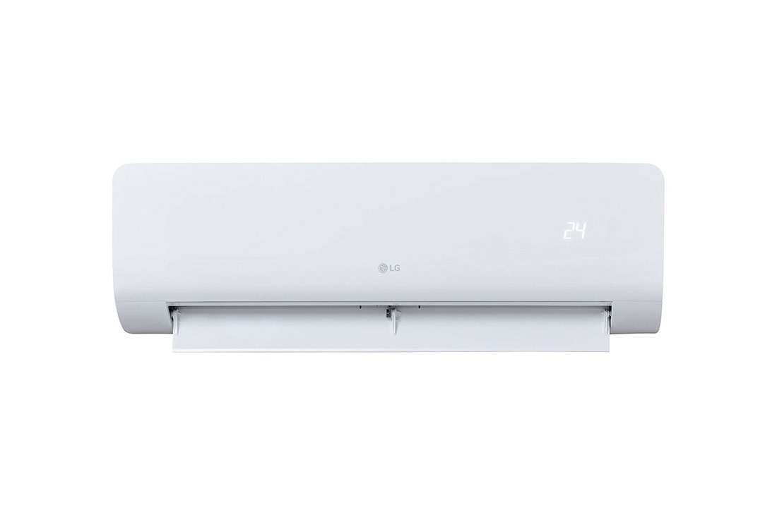 LG Aire acondicionado Minisplit On/Off, 11,000 BTU´s, Solo frio, 220V, Jet Mode, Oscilacion automatica, Smart Operation, front view with front opened, SX122CS1, thumbnail 4