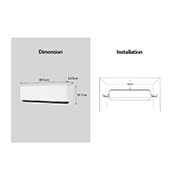 LG Aire Acondicionado DUALCOOL AI Air de 24,000 BTU/h ThinQ™, dimension image, VF242C31, thumbnail 7