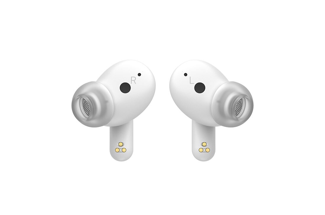 LG Auriculares True Wireless Bluetooth 5.2 con cancelación de ruido y conversor inalámbrico, Vista de los auriculares inalámbricos LG TONE Free abiertos con luz, TONE-FP9W, thumbnail 3