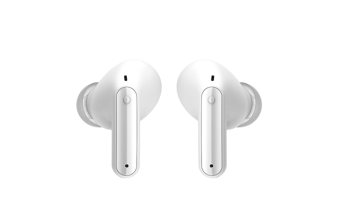 LG Auriculares True Wireless Bluetooth 5.2 con cancelación de ruido y conversor inalámbrico, Vista trasera de dos auriculares LG TONE Free, el uno junto al otro , TONE-FP9W, thumbnail 4