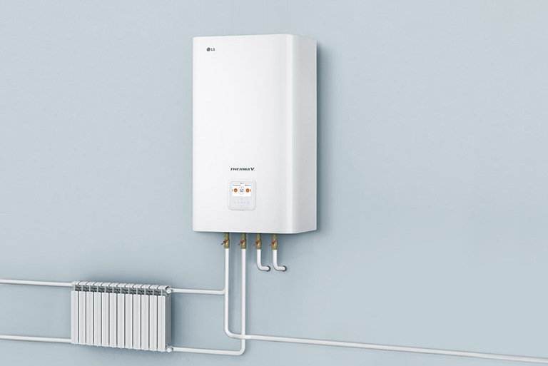 Caldera instalada en la pared.