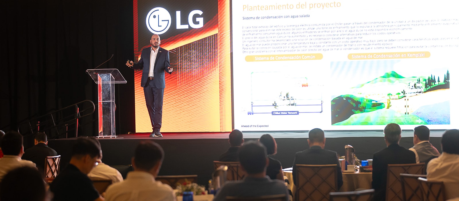 Ingeniero Marcos Ángeles LG México, soluciones climatización hoteleras.