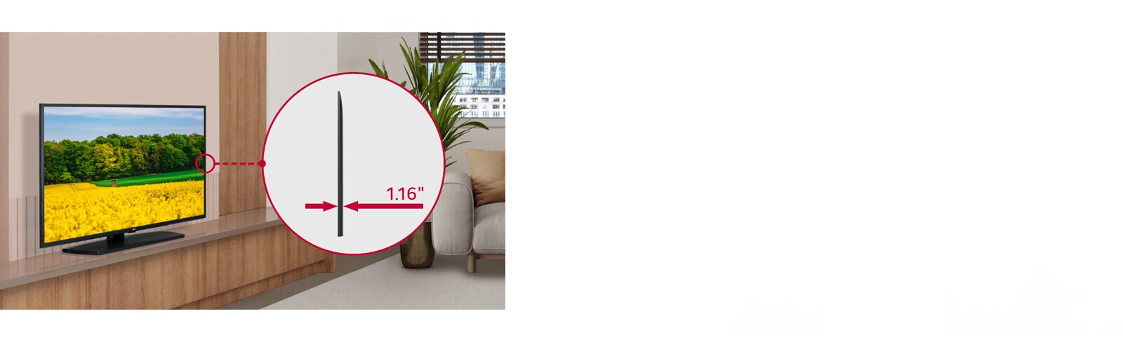 Profundidad delgada para un aspecto elegante