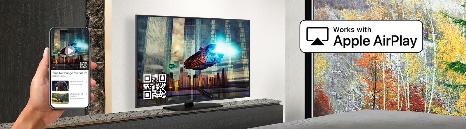 El marco de un televisor es tan fino que reduce la diferencia entre la pantalla y la realidad, por lo que las cebras de la pantalla parecen vivas.