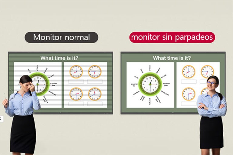  Gracias a la función sin parpadeos de LG CreateBoard, los usuarios pueden utilizar el dispositivo con mayor comodidad, incluso si miran la pantalla durante mucho tiempo.