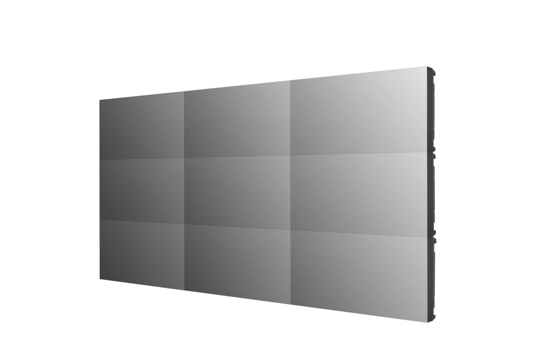 LG Video Wall con Bisel Uniforme 55'' 700 nits FHD 0.44mm, Vista lateral de -45 grados de un conjunto 3x3 pantallas, 55VSH7J-H, thumbnail 11