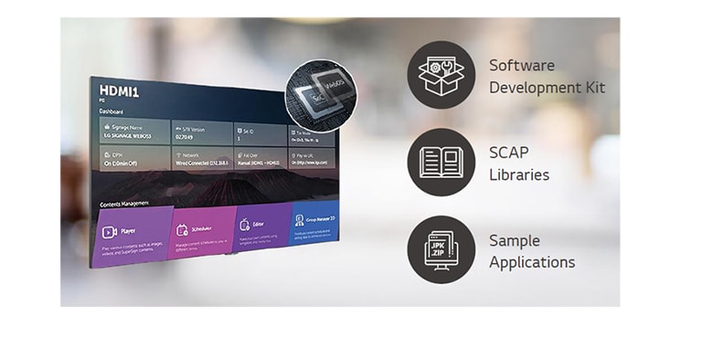 Las personas participan en una reunión mientras ven la pantalla y escuchan el sonido con el LAEC y su altavoz incorporado, instalado en la sala de reuniones.