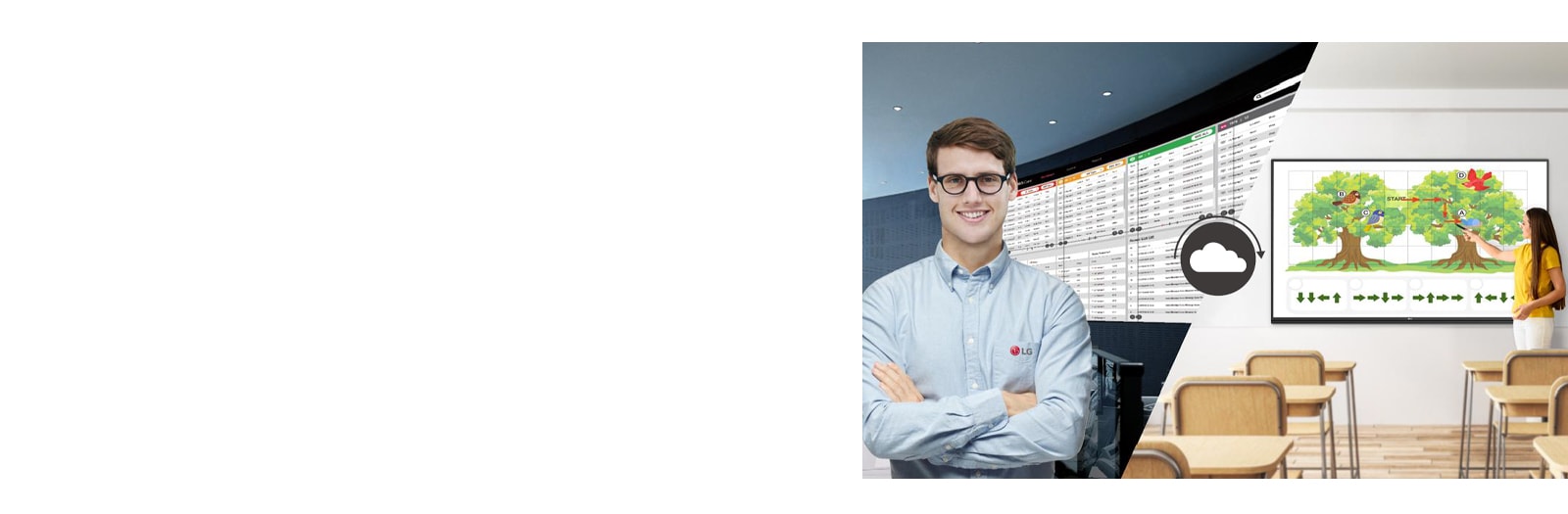 El empleado de LG está monitoreando de forma remota la serie TR3PJ instalada en un lugar diferente.