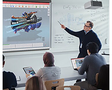 Escenas del uso de LG ProBeam en la escuela.