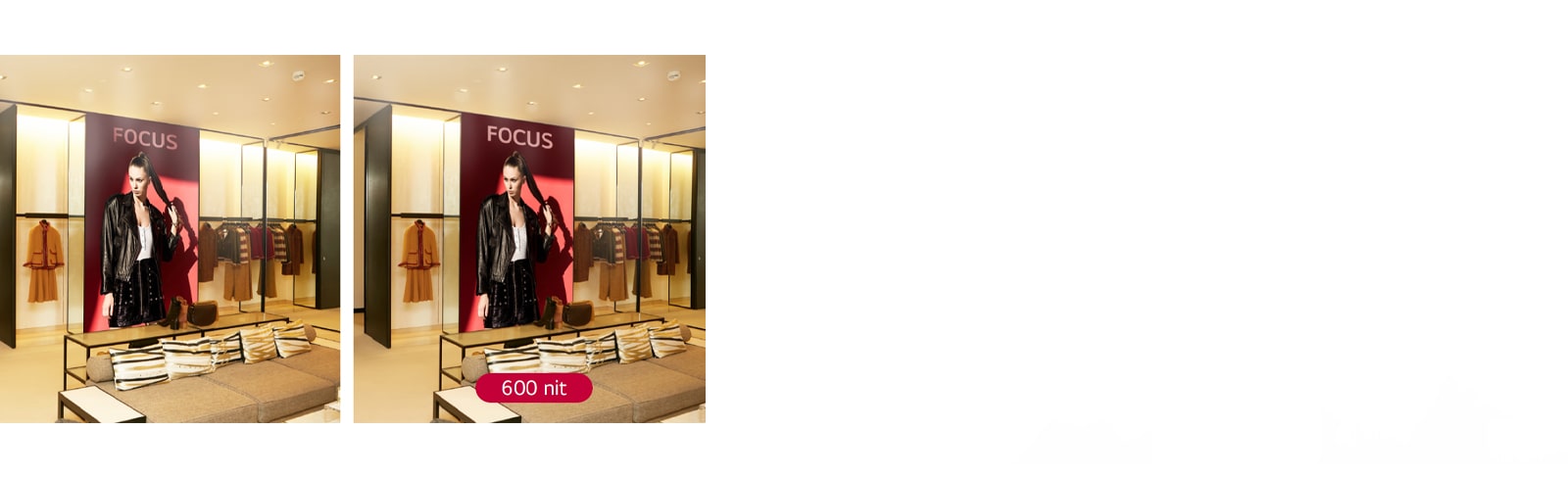 LSBF tiene un brillo de 600 nits, por lo que es claramente visible, incluso bajo luz fuerte.