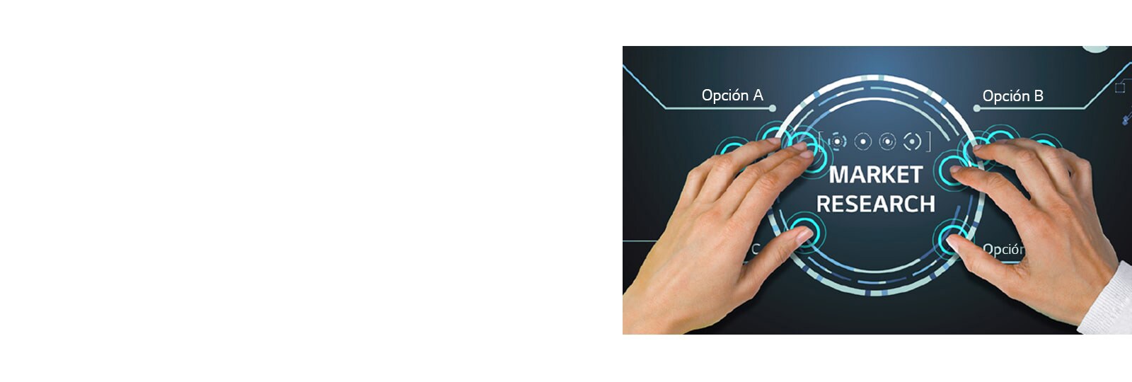 El usuario sitúa los diez dedos sobre la pantalla de la TNF5J para tocarla.