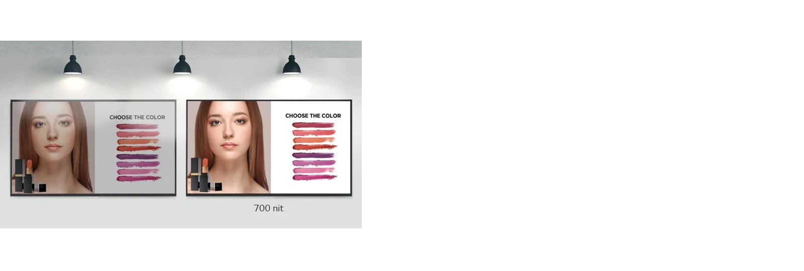 UH7J-H tiene un brillo de 700 nits, por lo que es claramente visible, incluso bajo una luz intensa.