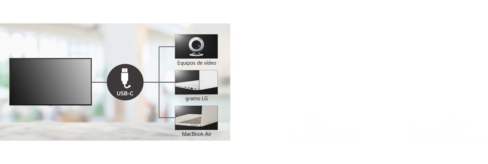 La serie UH7J-H admite el tipo USB-C y se puede conectar fácilmente a equipos de video y computadoras portátiles.