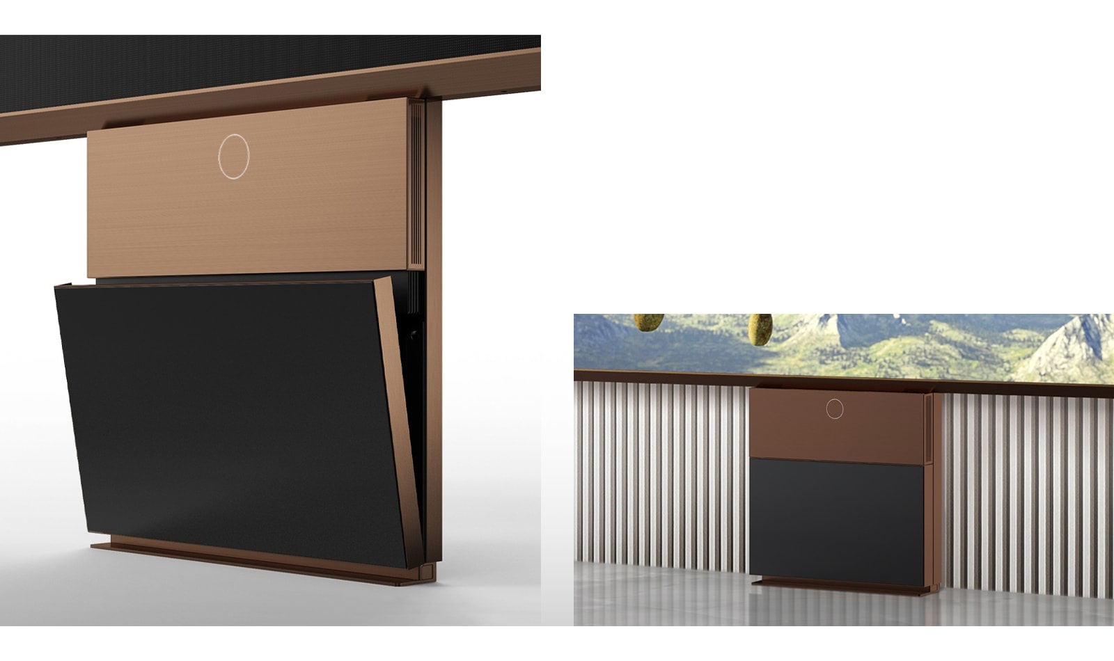 Mueble multimedia que se integra