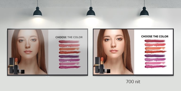 UH7J-H tiene un brillo de 700 nits, por lo que es claramente visible, incluso bajo una luz intensa.