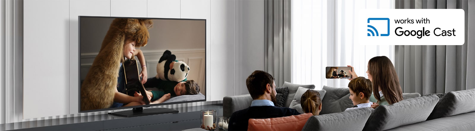 Los huéspedes del hotel utilizan Google Cast para emparejar un teléfono inteligente con el televisor de la habitación para acceder al contenido.