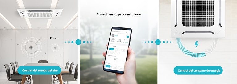 Monitorea y controla el producto desde el exterior con la aplicación LG ThinQ.