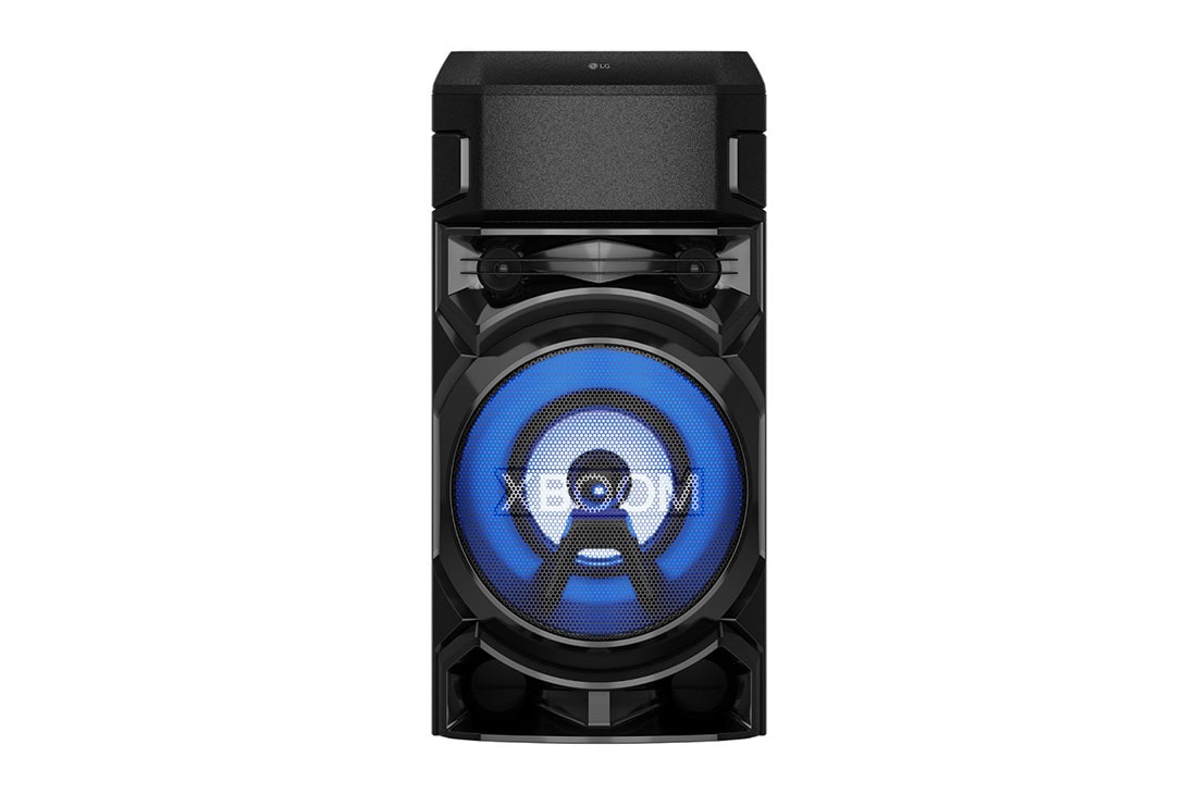 LG Torre de sonido LG XBOOM RN5|Karaoke Star| DJ App y DJ Pad |Super Bass Boost |Multi Bluetooth  , vista frontal con luz azul, RN5, thumbnail 8