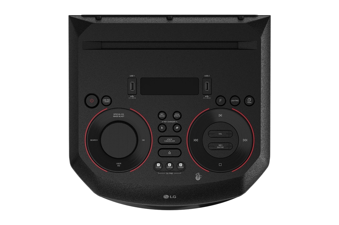 LG Torre de sonido LG XBOOM RN7|Karaoke Star| DJ App y DJ Pad |Super Bass Boost |Multi Bluetooth  , vista de primer plano del controlador superior, RN7, thumbnail 5