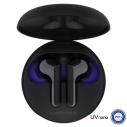 Audífonos Inalámbricos LG TONE Free HBS-FN6 color negro con Estuche de Carga UVNano y Sonido Meridian 