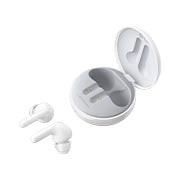 LG Audífonos Inalámbricos LG TONE Free HBS-FN6 color blanco con Estuche de Carga UVNano y Sonido Meridian, Una base abierta y dos auriculares ubicados en el piso, HBS-FN6, thumbnail 5
