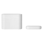 LG Barra de sonido compacta LG QP5W Éclair de 320W de potencia 3.1.2 canales con calidad de sonido Hi-Res Audio, Dolby Atmos, DTS:X  y HDMI eARC., vista frontal con subwoofer, QP5W, thumbnail 1