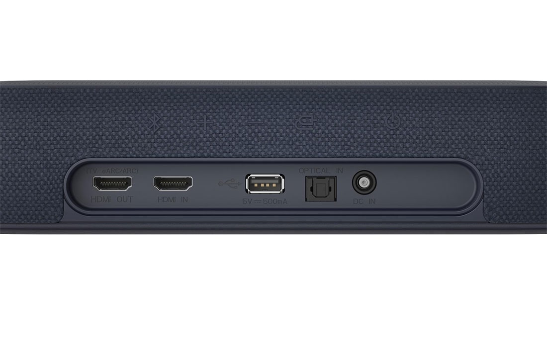 LG Barra de sonido compacta LG QP5 Éclair de 320W de potencia 3.1.2 canales con calidad de sonido Hi-Res Audio, Dolby Atmos, DTS:X y HDMI eARC., primer plano de la vista posterior, QP5, thumbnail 13