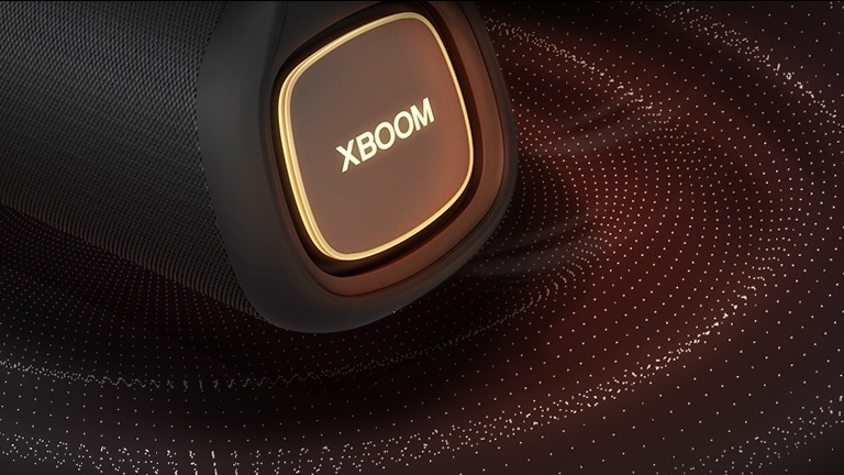 Vista de primer plano del lado derecho. Los gráficos de sonido están debajo del altavoz.