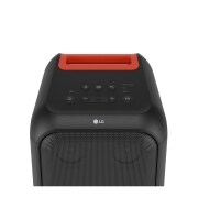 LG XBOOM XL5S Bocina portatil con bateria de hasta 12Hrs, LED RGB, entrada karaoke y guitarra, resistencia a salpicaduras, Power Bank., Close up of speaker top. It shows buttons and LG logo., XL5S, thumbnail 9