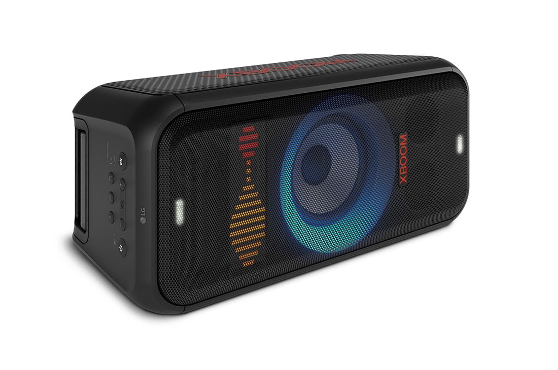 LG XBOOM XL5T bocina bluetooth con sonido de fiesta de 200 W, Horizontal angle of the product. All lighting on., XL5T, thumbnail 6