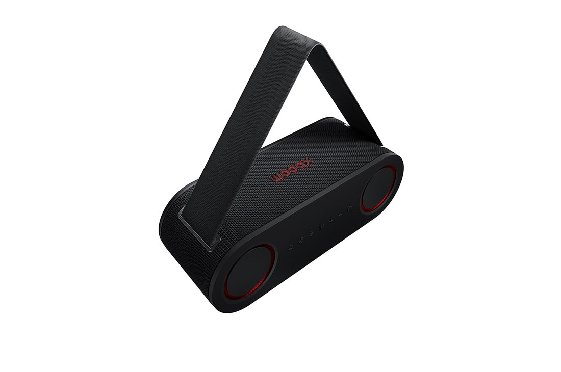 LG xboom Bounce by will.i.am | Bocina Bluetooth portátil | 40W | 30 horas de duración | IP67 | Resistencia militar | Negro, side view, BOUNCE, thumbnail 8