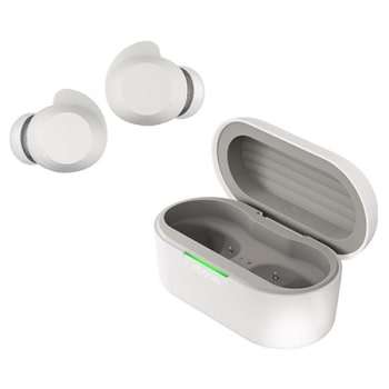 Vista frontal de la LG xboom Buds by will.i.am | Audífonos Bluetooth | xboom Signature Sound con driver de grafeno | Color Blanco1