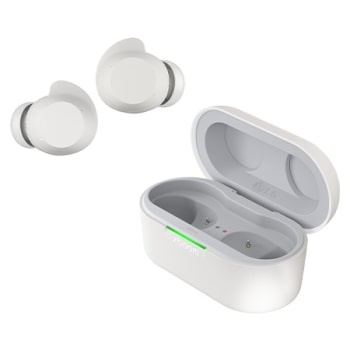 Vista frontal de la LG xboom Buds by will.i.am | Audífonos Bluetooth | xboom Signature Sound con driver de grafeno | Color Blanco1