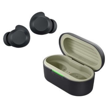 Vista frontal de la LG xboom Buds by will.i.am | Audífonos Bluetooth | xboom Signature Sound con driver de grafeno | Color Blanco1