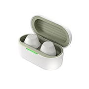 LG xboom Buds Lite by will.i.am | Audífonos Bluetooth | xboom Signature Sound con driver de grafeno | Color Blanco, cradle side view with earbuds inside, BUDSLITE Blancos, thumbnail 2