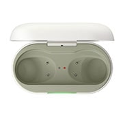 LG xboom Buds Lite by will.i.am | Audífonos Bluetooth | xboom Signature Sound con driver de grafeno | Color Blanco, opened empty cradle top view, BUDSLITE Blancos, thumbnail 12