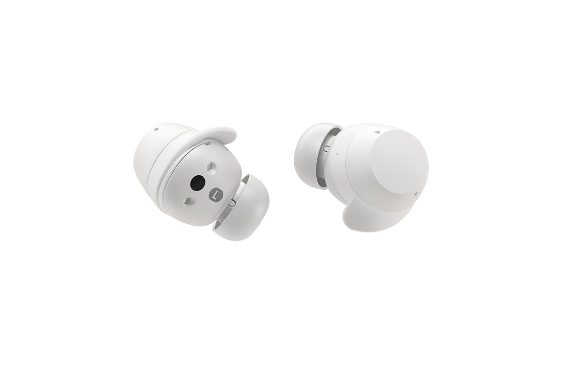 LG  LG xboom Buds by will.i.am | Audífonos Bluetooth | xboom Signature Sound con driver de grafeno | Color Blanco, back and front view, BUDS.AMEXLWH, thumbnail 6